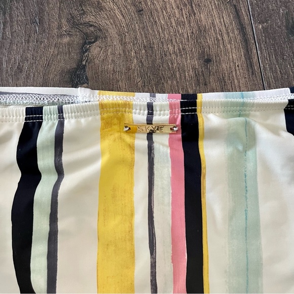Skye Swimwear Mid Rise Striped Swimsuit Swim Bottoms - Picture 2 of 5